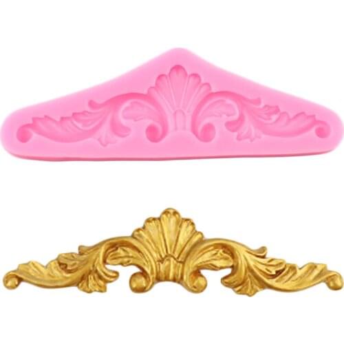 Baroque Scroll Relief Leaf Silicone Mold Cupcake Topper Fondant Cake Decorating Tools Chocolate Gumpaste Candy Clay Resin Moulds