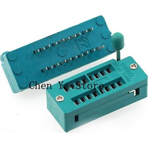 Free Shipping20PCS IC lock 2.54MM DIP seat Test Universal zif socket 14P 16P 18P 20P 24P 28P 40 Pins narrow wide green black