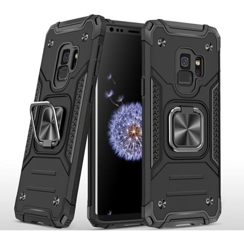 Shockproof Case for Samsung Galaxy S9 S 9 Military Protection Armor Defender Magnet Car Holder Ring Case Cover