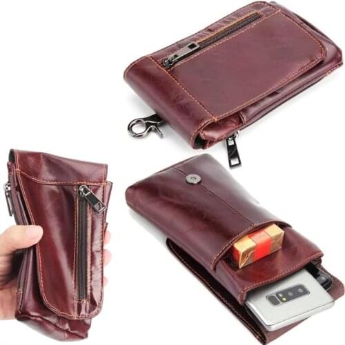 Genuine Leather Phone Case Shoulder Belt Clip Hook Loop Pouch For Sony Xperia L1/R1(Plus)/XA1 PLUS/XZ1/XZS/XZ Premium/XZ/E5/C3