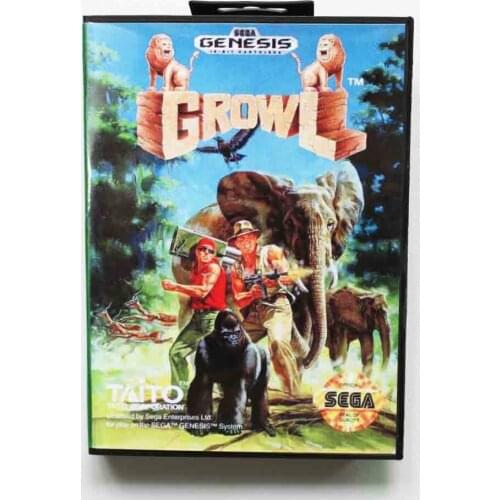 Growl Game Cartridge 16 bit MD Game Card With Retail Box For Sega Mega Drive For Genesis
