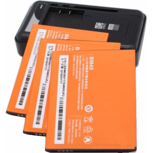 Ciszean 3x BM45 BM 45 3020mAh Phone Replacement Battery + Dock Charger For Xiaomi Redmi Note 2 Hongmi Redrice Note2 Batteries