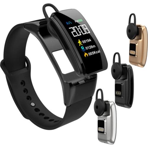 Color LCD Smart Bracelet With Bluetooth Headset Talk Wristband Heart Rate Blood Pressure Sleep Monitoring For Android IOS Phone