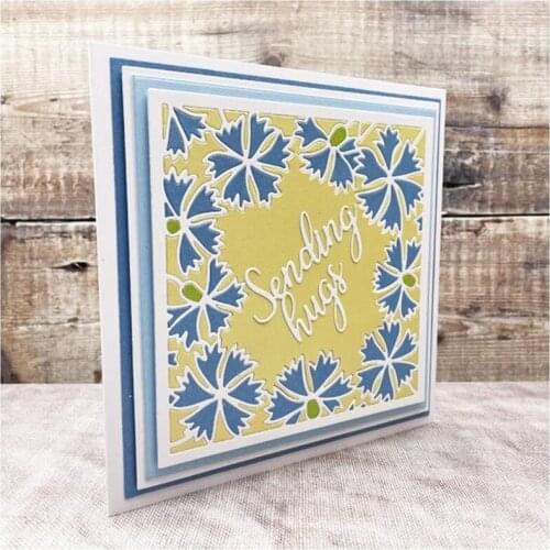 Flowers Hollow Square 2021 New Metal Cutting Dies Stencils for DIY Scrapbooking Photo Album Decorative Embossing DIY Paper Cards