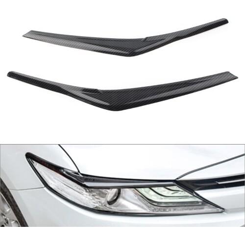 For Toyota 2018 2019 2020 Camry SE XSE Car Headlight Head Light Lamp Eyebrow Decoration Trim Cover Black ABS Plastic 2Pcs
