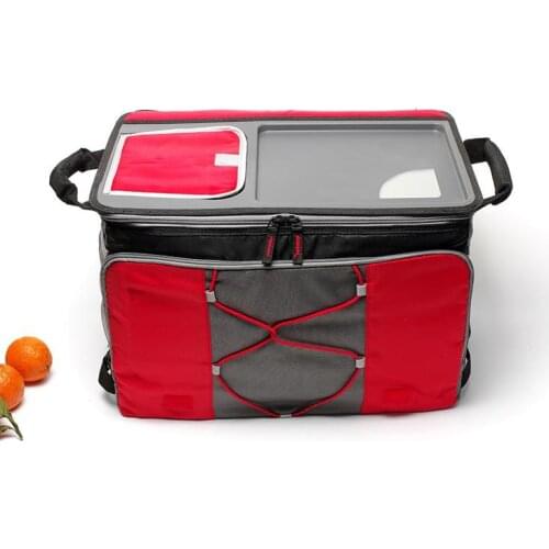 Branded big capacity thermal folding cooler bag picnic lunch box insulated cool handbags ice pack vehicle insulation thermo bags