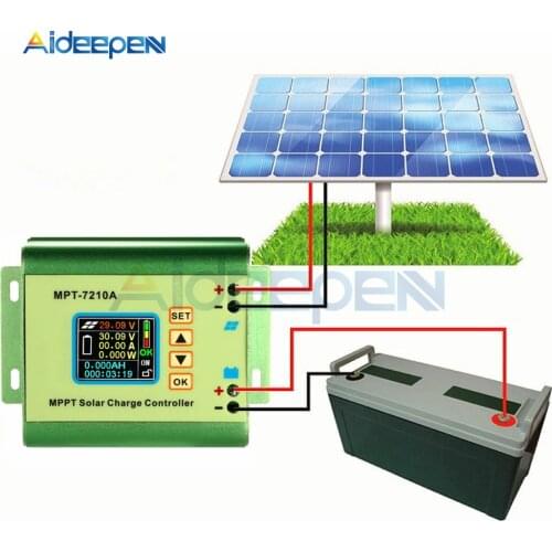LCD MPPT 10A Solar Panel Charge Controller For 24V 36V 48V 60V 72V Lithium Battery Bank Solar Systems Regulators LCD Display