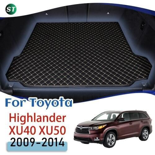 For Toyota Highlander 2009-2014 7-seat Leather Car Trunk Mat Trunk Boot Mat Liner Pad Cargo pad Carpet Tail Cargo Liner Sline
