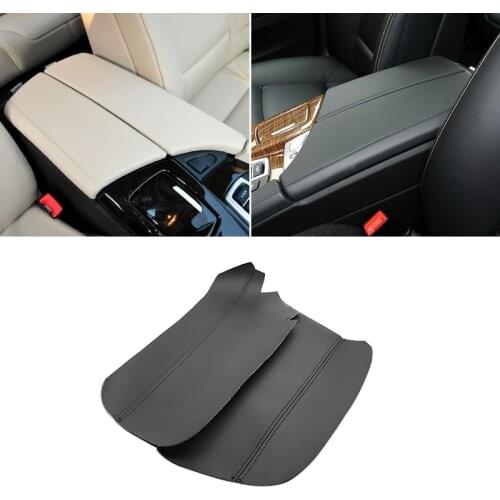 2pcs Armrest Leather Cover For BMW 5 Series F10 2011 2012 2013 2014 2015 2016 2017 Center Control Armrest Box Cover Sticker Trim