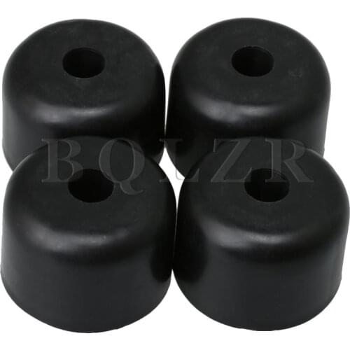 BQLZR 50mm Dia 35mm Height Black Plastic Round Furniture Feet 6mm Hole Dia for Table Chair Bed Cabinet Feet Floor Protection