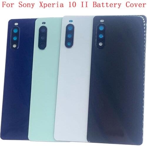 Battery Cover Rear Door Panel Housing Case For Sony Xperia 10 II Back Cover with Camera Lens Replacement Part