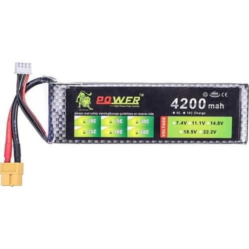 LION POWER 3s 11.1V 4200mah 30C Lipo Battery T/XT-60 plug For RC toy Car Airplane Helicopter Boat Spare Parts