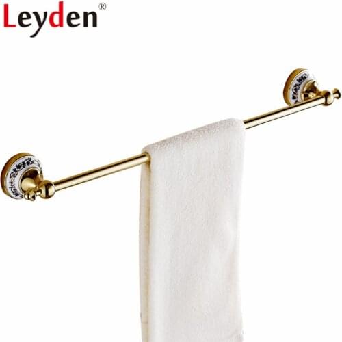 Leyden Gold/ Black Towel Bar Towel Rail Ceramic Towel Racks Wall Mounted White Porcelain Clothes Hangers Bathroom Accessories