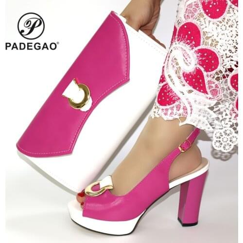 Fashion Shoe and Matching Bag for Nigeria Party Italian High Heels Autumn Slipper for Wedding African Women Shoes and Bag Set