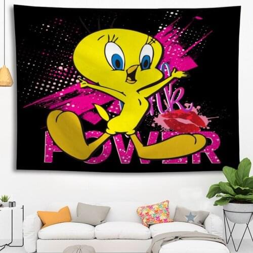 Custom Tweety Bird Tapestry wall hanging tapestry home decoration rectangle bedroom wall art tapestry 140X250cm