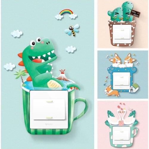 Switch stickers wall stickers living room creative light switch stickers luminous household socket decoration stickers