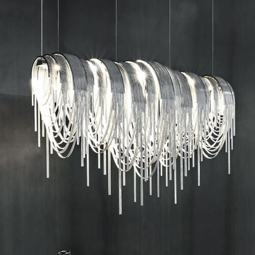2020 Luxury Aluminum Tassel Lighting Fixtures Large Chandeliers LED Gold/silver for Dinning Room Decorative Light