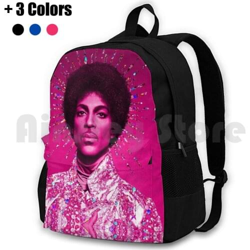 Prince Outdoor Hiking Backpack Riding Climbing Sports Bag Prince Glitter Afro Kiss Red Corvette Sign Times Music Portrait