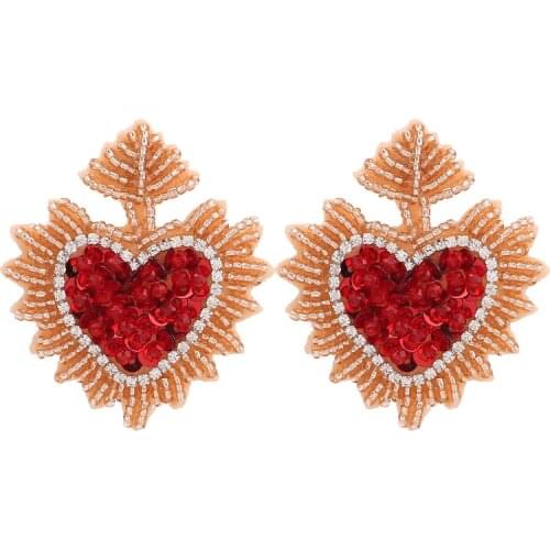 Sehuoran Charm Crystal Beads Statement Drop Earrings Vintage New Design Wedding Jewelry Lady Earrings For Women Boho Jewelry EAR