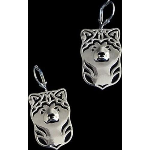 Wholesale Handmade Cartoon Japans akita dog Earring jewelry golden color plated akita Earring 12pair/lot