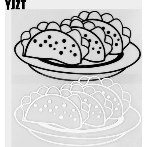 YJZT 14.5×8CM Taco Mexican Delicious Food Vinyl Decal Art Mural Decoration Car Stickers Black / Silver 20B-0350