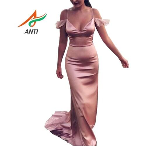 ANTI Sexy V Neck Robe De Soiree 2019 Evening Dresses Long Mermaid Off-the-Shoulder Formal Gowns abiye gece elbisesi abendkleider