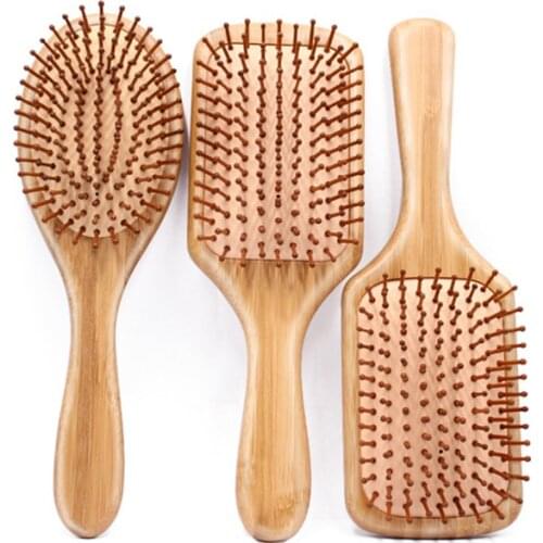 1PC Wood Comb Professional Healthy Paddle Cushion Hair Loss Massage Brush Hairbrush Comb Scalp Hair Care Healthy bamboo comb