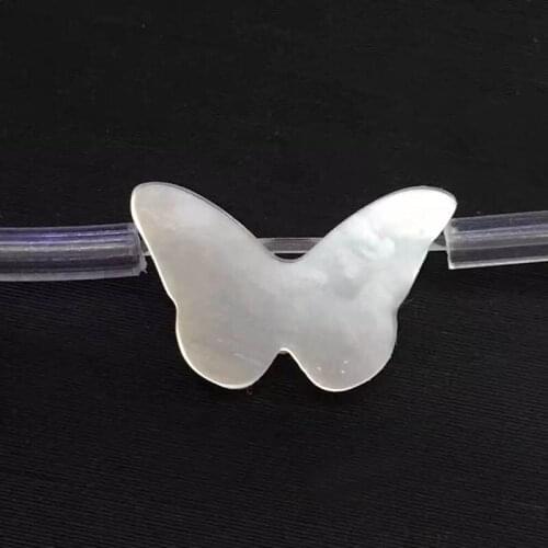 10pcs/lot New Mother of Pearl White MOP Shell Beads Carved Butterfly Drilled focal Beads Charms