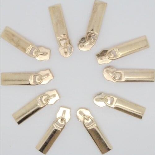 10Pcs Gold Plated #3 Fix Zip Puller/Zipper Pull Sliders Zip Head Zipper Repair Instant Kit Removable Rescue Replacement 7x25mm