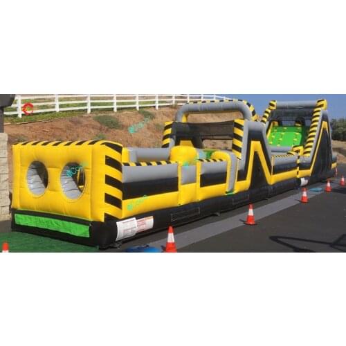 Free ship to sea port! 15x3m Commercial Inflatable Obstacle Course, hot sale Inflatable Team Work Bulid Adults Sport Games