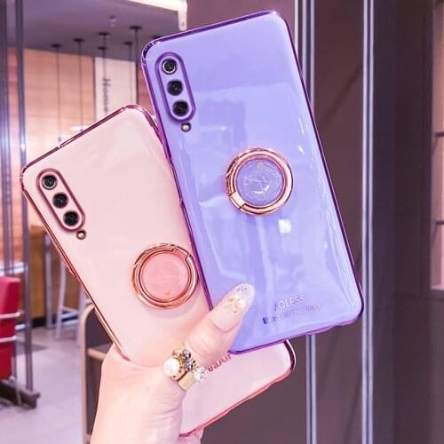 Luxury Plating Silicone Ring Phone Holder Phone Case For Huawei P smart 2019 P Smart Plus Z 2018 Nova 3i 3 4 5 5i 6 7 8 SE Cover