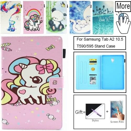 Case For Samsung Galaxy Tab A A2 2018 10.5 inch T590 T595 T597 SM-T590 Cover Funda Tablet Fashion Painted Unicorn Stand Shell