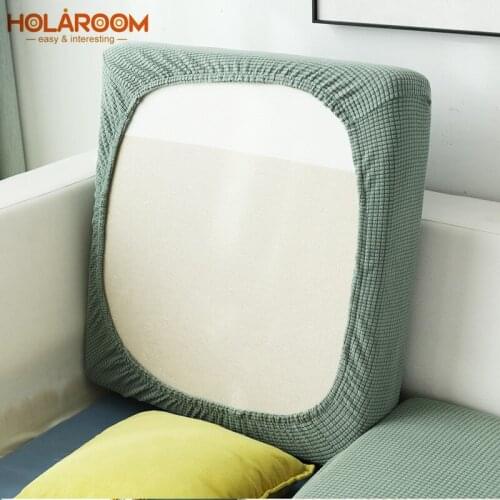Sofa Seat Cushion Cover Chair Cover Thick Knitted Furniture Protector Solid Color Stretch Elastic Washable Removable Slipcover