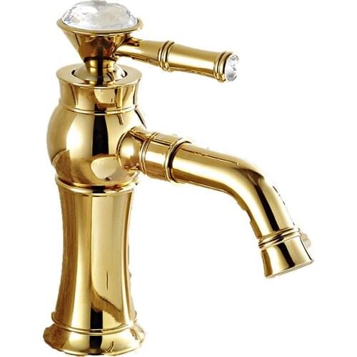 European Style Brass Diamond Under Platform Bathroom on Platform Diamond Hot and Cold Water Basin Faucet for Bathroom Mixer