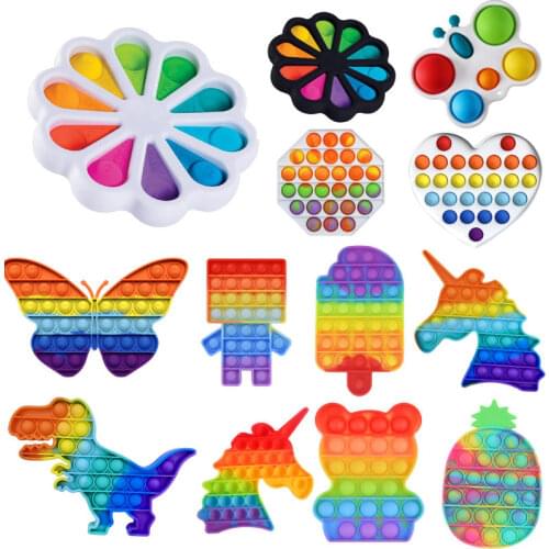 Pops Fidget Toys Push Bubble Stress Relief Antistress Stress Reliever Toys For Adult Children Relieve Autism Sensory Toy