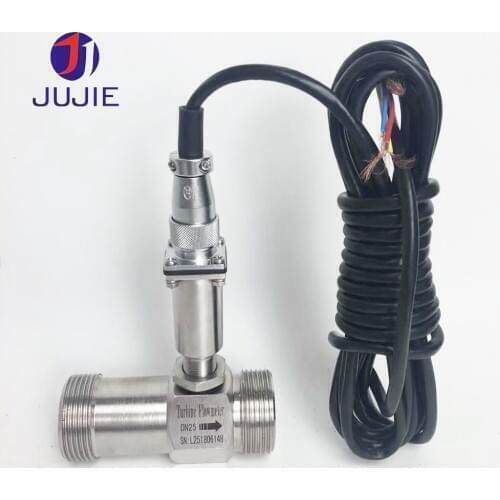 DN15 turbine flow meter 6-60L/min 12-24VDC pulse signal output water fuel oil gasoline diesel male thread connection 6.3MPa