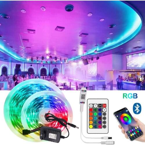 Bluetooth IR RGB LED Strip Set DC 12V Waterproof SMD 5050 2835 Indoor Home Decoration Flexible Ribbon Light Lamp 5m 10m 15m 20m