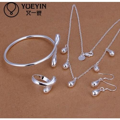 Womens silver plated jewelry sets Wedding Bridal jewelry S220 sieraden Sets Parures de bijoux