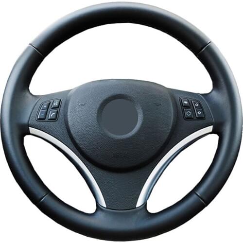 DIY Genuine Leather Car Steering Wheel Cover For BMW E90 325i 330i 335i E87 120i 130i 120d/ Protect Steering-wheel