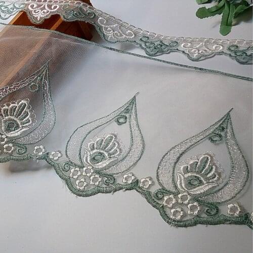 2 yards 18cm 4cm Strip Lace Ribbon Trims Webbing Applique for Sofa Cover Curtain Home Textiles Trimmings Embroidered Lace Fabric