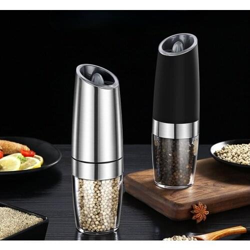 Mill Kitchen Tool Electric Automatic Pepper Grinder Salt and Pepper Millers LED Light Spice Grain Mills Porcelain Grinding Core