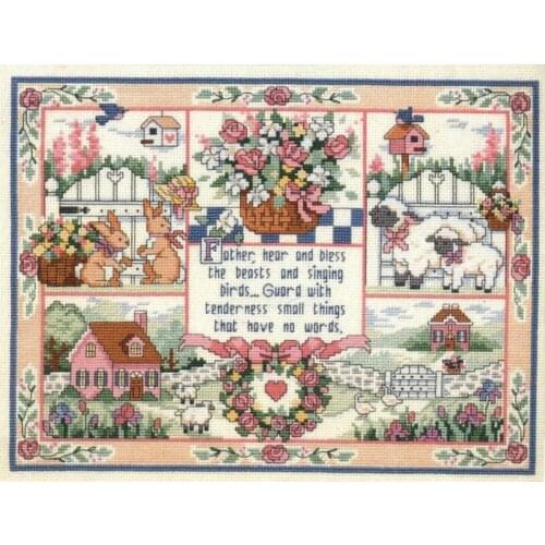 3TH Beautiful Lovely Counted Cross Stitch Kit The Natural Animals and Garden Flowers Little House Dim03731 Free Shipping