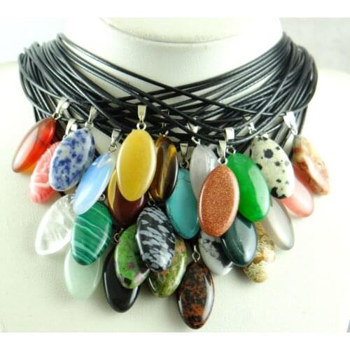 Natural stone Quartz Crystal tiger eye Turquoises eye Opal Horse eye Pendant for diy Jewelry making necklace Accessories 3pcs