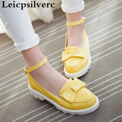 Spring new girls' leather shoes sweet ties princess shoes big children high heeled womens single shoes