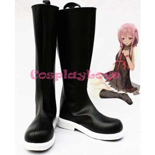 GUILTY CROWN Inori Yuzuriha Black Cosplay Shoes Boots Custom Made For Halloween Christmas Festival CosplayLove