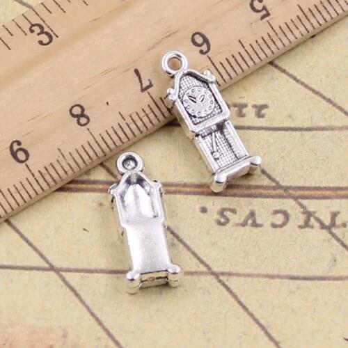 20pcs Charms Grandfather Clock Antique 20x8mm Tibetan Silver Pendants Crafts Making Findings Handmade Antique DIY Jewelry