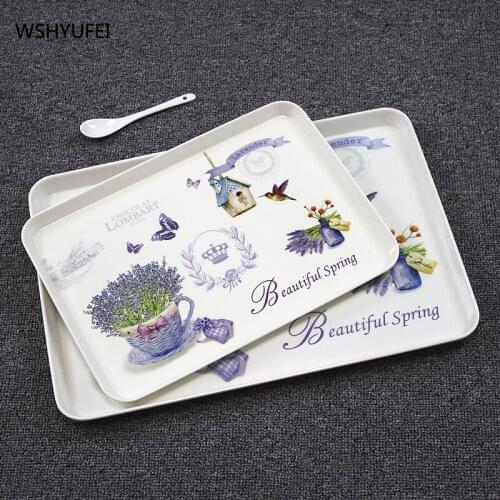 European style living room simple plastic tea set tray rectangular household creative fruit tray exquisite kitchen single piece
