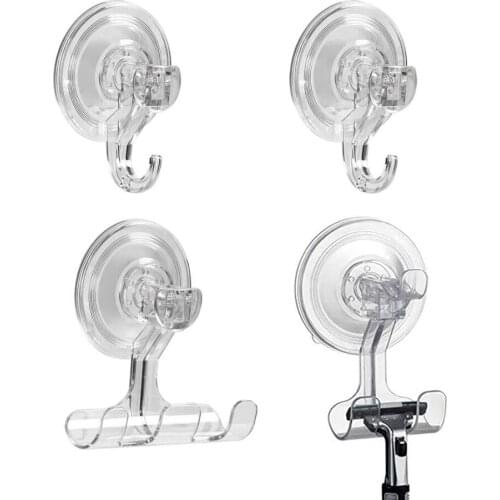Clear Reusable Razor Suction Hooks Heavy Duty Vacuum Suction Cup Shaver Holder Towel Toothbrush Wall Hanger