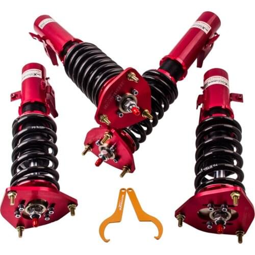 Coilover Struts for Subaru WRX GC8 1993-01 Full Adjustable Height+Camber plate for GF6 GF8 93-01 24 Ways Damper Spring Coil