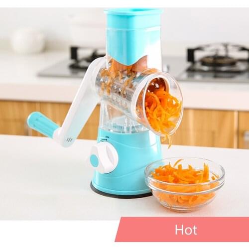 Handheld Rotary Slicers for Vegetables Cheese Grater Shredder Veggie Slicer Chopper 3 Stainless Steel Round Graters BPA Free